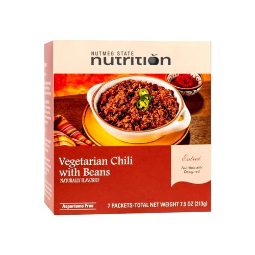 Nutmeg State Nutrition – High Protein Entree, Low Calorie, Low Carb, Bariatric Diet Friendly, Ideal Protein Compatible, Gluten Free, 7 Servings Per Box (Vegetarian Chili with Beans)