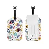 Dimensions : 12,5 x 7 cm. Jeansame Étiquette de Bagage Étiquette de Valise Personnalisée en Cuir Bagage Tag de Voyage Mignon Poisson Enfants Arc-en-ciel Pois, multicolore (Multicolore) - TopTopJ004AA2039