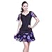 Yhhsgscr Short Sleeve Latin Dance Two Piece Set Salsa Dance Top Tango Short Skirts for Mature Women Cha Cha Dancing Outfit,A,M