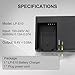 LP-E10 LC-E10 LC-E10C Quick Battery Charger for Canon: EOS Rebel T7 T6 T5 T3 T100 4000D 3000D 2000D 1500D 1300D 1200D 1100D DSLR Digital Camera Kiss X50 Battery Power Supply Cord