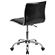 Flash Furniture Drehstuhl, niedrige Rückenlehne, ohne Armlehnen, gerippte Struktur, Metall, schwarzes Vinyl, Chrom-Gestell, 1 Stück