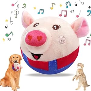Interactive Dog Toys for Boredom, Squeaky Dog Toys with Automatic Rolling Jumping Wiggling, Washable Dog Chew Toys Pet Plush Toys for Small/Medium/Large Dogs Toys to Keep Them Busy