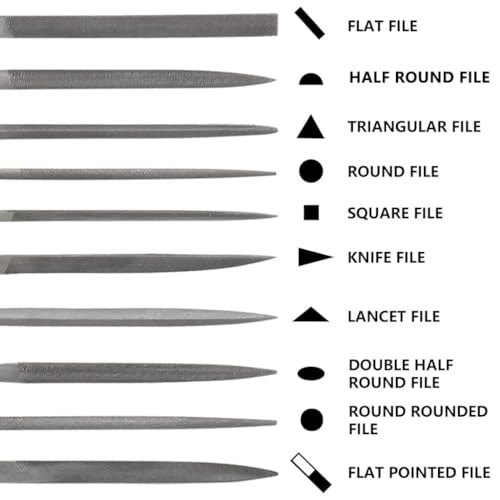 Image of 10Pcs File Tools Set, Premium Hardened Drop Forged Alloy Steel File Tools | Carbon Steel File Tool Set | arbon Steel File Kit with Handle for Metal, Wood, Glass, Plastic, Leather, Jewelry