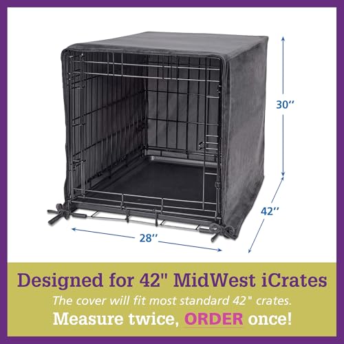image for Pet Dreams Dog Crate Cover - Breathable Fabric Kennel Topper for Singl
