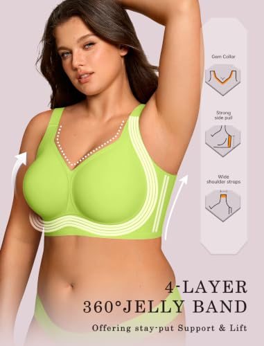 Image of OEAK Womens Wireless Jelly Bras Plus Size Support Push Up Comfortable Bra