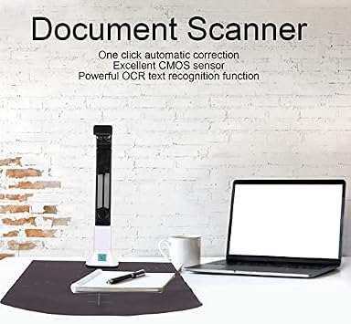 Professional Document Scanner, 8 Million Pixels Book&Document Camera Scanner with Automatic Correction, Auto Focusing Portable USB Document Camera, Smart OCR for