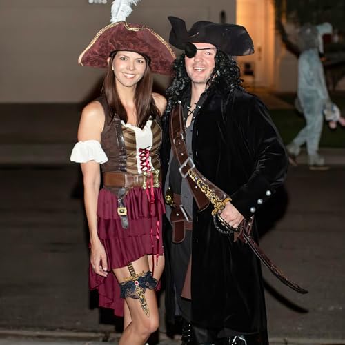 Horolam 2 Piezas Espada Pirata, Espada Pirata con Lazo En La Punta Disfraz De Pirata Accesorios para Mujer Halloween Carnaval (Edición Clásica) - imagen 6