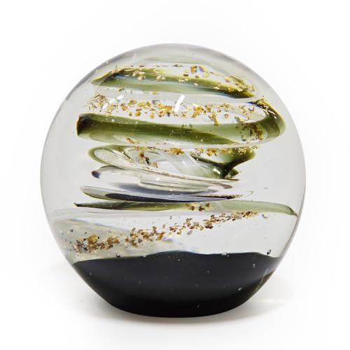 ガラスオブジェ 球体 ブラック アートガラス 宇宙イメージ インテリア 置物 デスク 大人 モダン ギフト Kikumo [並行輸入品]