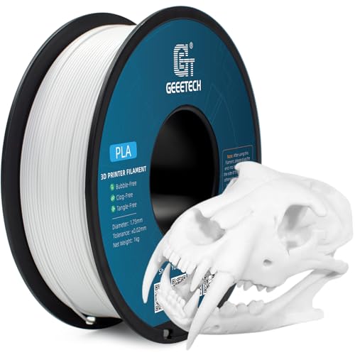 Image of Geeetech 1.75mm PLA 3D Printer Filament, 1kg Spool (2.2lbs), Upgrade Tidy Winding Tangle-Free, Dimensional Accuracy + /- 0.02 mm, White