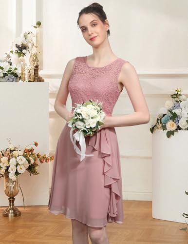 Image of BeryLove Womens Boat Neck A Line Sleeveless Lace Formal Homecoming Dress
