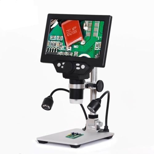 ラボ用顕微鏡アクセサリー 1-1200倍デジタル電子顕微鏡7インチ拡大鏡カメラツール 導いた光(USB Model)