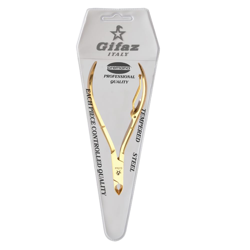 Gifaz Tronchesino per Cuticole in Acciaio Inox finitura dorata: Taglia Cuticole Professionale per Manicure e Pedicure, Lunghezza 105 mm