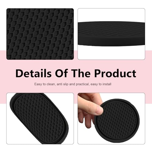 Set de 4 posavasos para autos de PVC negro flexible miniatura 6