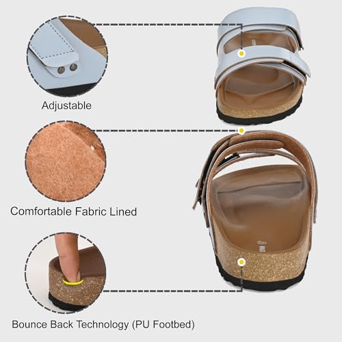 Image of Centrino Women's Berkin-Style Slip-On Sandals | Open Toe Design | Soft PU Footbed | Lightweight & Comfortable | Arch Support | On-Grip Sole | Casual Outdoor Wear (9222)