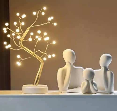 Image of Couple Family Statue | Ceramic Thinker Sculpture | Home Decor Items for Living Room Show Piece | Table Artifact (White | Set of 3)