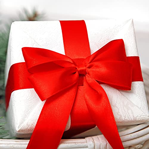 Wide Christmas Wrapping Ribbons 3 Rolls 2 Inch Polyester Satin Ribbon Solid Satin Ribbons For Christmas Gift Wrapping Crafts Decoration #TOP4