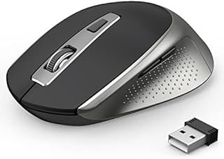 J JOYACCESS Wireless Mouse for Laptop, 2.4G Ultra Thin Silent Mouse with USB Receiver, 2400 DPI Portable Mobile Optical Cordless Mouse for Laptop, Computer, MacBook,Window, Chromebook, PC-Black