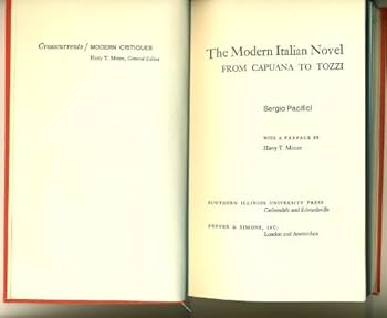 Hardcover The Modern Italian Novel: From Capuana to Tozzi Book