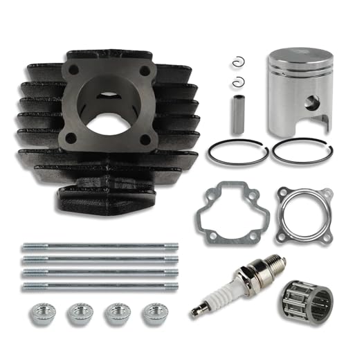 Cylinder silnika Głowice cylindrów motocyklowych Zestaw cylindrów silnika 50cc pierścienie tłokowe uszczelki zestaw naprawczy pasuje do Yamaha PW50 QT50 Dirt Bike motocykl
