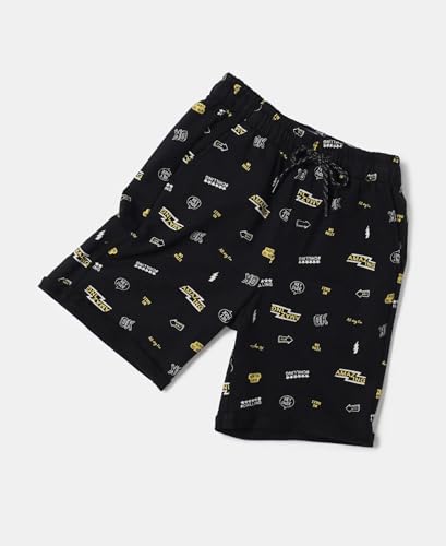 Image of Jockey CB03 Boys Super Combed Cotton French Terry Printed Shorts with Turn Up Hem Styling (Colors & Prints May Vary)