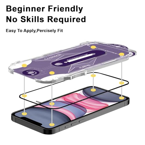 Image of Czartech Auto-Align Tempered Glass For iPhone 11 | iPhone XR Edge-To-Edge Protector Screen Guard Protector Full Coverage Glass With Quikfix Application Kit