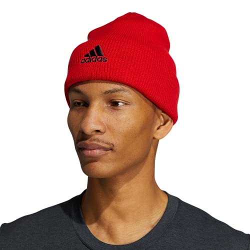 adidas Gorro masculino Team Issue Fold, Vermelho/preto vívido, Tamanho nica