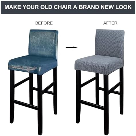 Stretch Bar Stool Covers 2-Pack, Washable Pub Chair Slipcovers, Spandex Stretch Dining Protector, Durable Barstool Decoration for Home & Kitchen