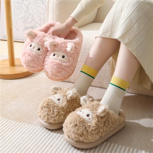 Sheep Slippers Cozy Cotton Slipper for Women - Soft Plush Animal Design, Non-Slip Sole2