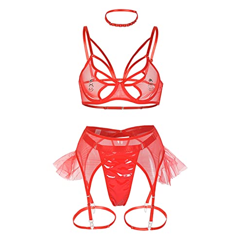 Ensemble Lingerie Dentelle Noire avec Soutien-Gorge Push Up et Culotte Coquine