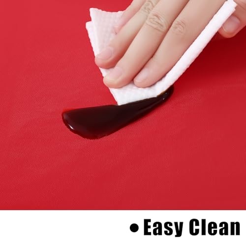 homing Square Red Vinyl Waterproof Tablecloth with Flannel Backed by homing - Used condition - Image 4