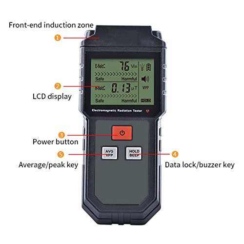 Medidor EMF con pantalla LCD y alta sensibilidad miniatura 5