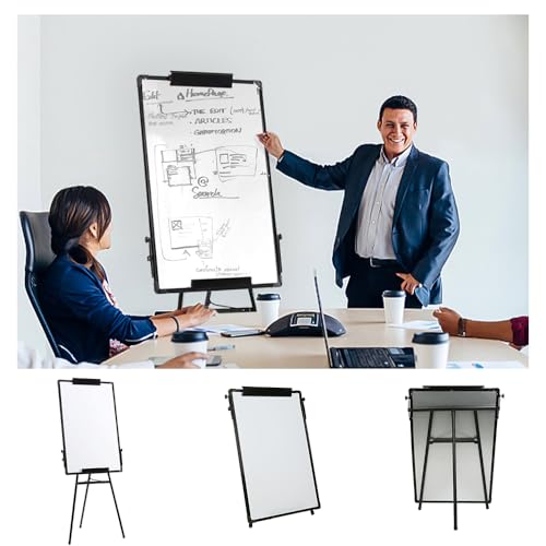 Pizarras blancas-Caballetes, sobre pie, pizarra magnética, altura ajustable para niños, adultos (70 * 100 cm (Negro))