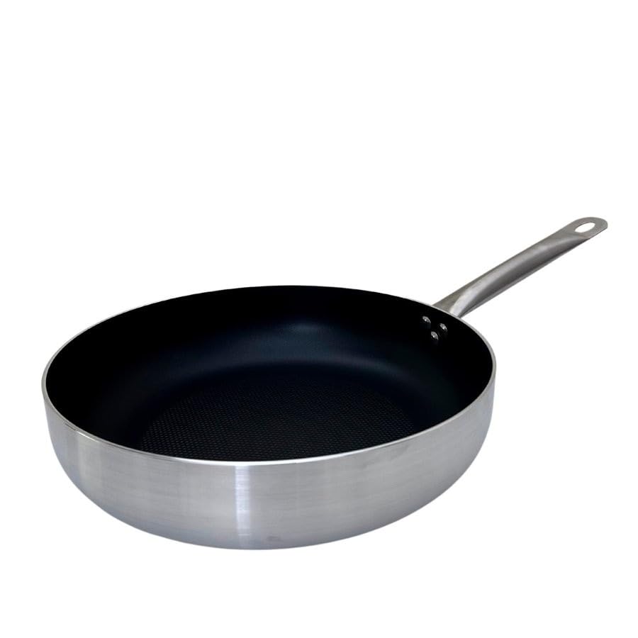 FMprofessional Poêle profonde antiadhésive 32 cm, revêtement anti-adhésif ILAG Essential double couche, haute conductivité thermique, légère et résistante à la corrosion, 32 x 7,8 cm, 1 unité