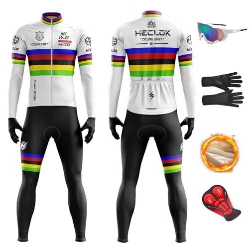 Maillot de cyclisme hiver homme avec tenue thermique route et cuissard long gel
