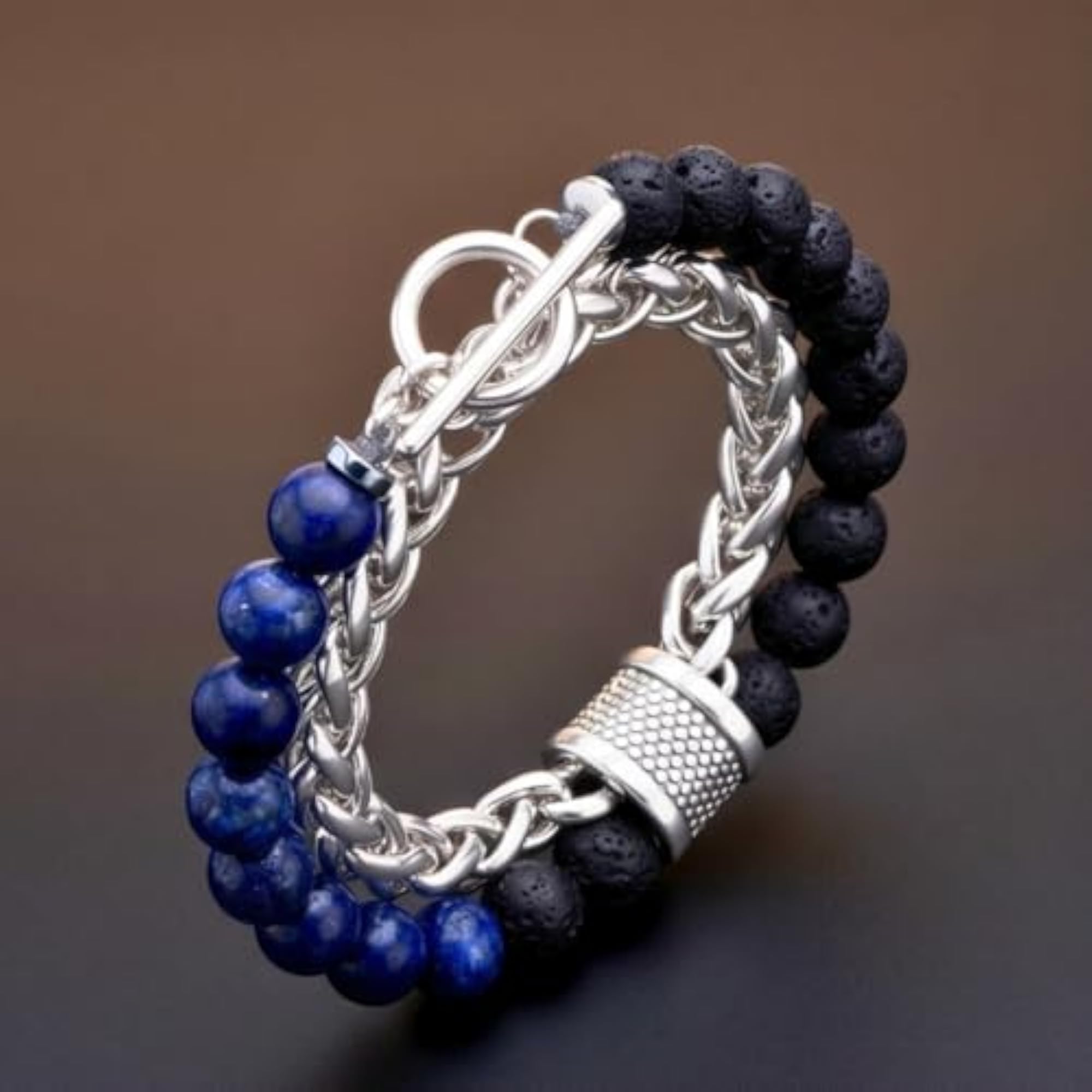 Natural Volcanic Stone 7 Chakra Energy Bracelet, Money Magnet