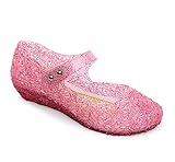 Girls Jelly Shoes, Frozen Inspired Elsa Flats Princess Dress Sandals for Little Kid Size 131, Snow Q