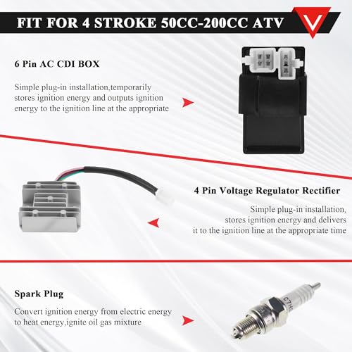 Image of PRO BAT ATV Electric AC Wiring Harness Kit with Full Copper Wire | for 150CC 200CC 250CC 300CC Engine Go Kart ATV Pit Dirt Quad Bike Lifan Loncin Zongshen YX Black