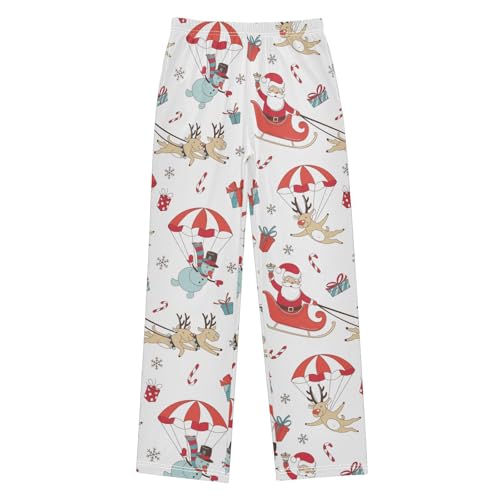 Boys' Pants Santa Deers Funny Christmas Long Bottoms Jogger Pants Elastic Waist Trousers with Pockets S-XL