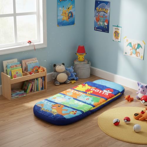 Miniatura 9 de Character World Pokemon Readybed - Cama De Aire Inflable Y Saco De Dormir Con Bomba Para Niños, Colchón De Viaje Para Fiestas De Pijamas Y Camping O Uso Doméstico