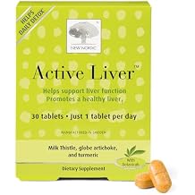 NEW NORDIC Active Liver 30-Day Supply, Daily Liver Supplement, Milk Thistle, Artichoke & Turmeric, 30 Tablets Pack of 1