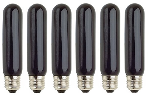 Pack of 6 40T10/BL, 40 Watt, T10, BL, 120 Volt, Blacklight, Standard E26 Base, Incandescent Light Bulb