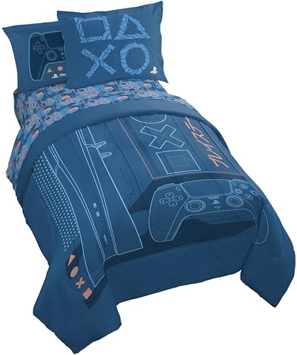 Jay Franco Kids Bed Set Blue PlayStation 7 Piece Full