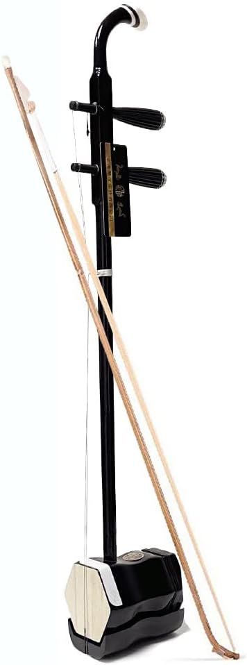 WuYue Chinese 2 Strings Violin Traditional National Instruments Erhu Phoneme Mark for Entry Level Yellow Tracery with Bag