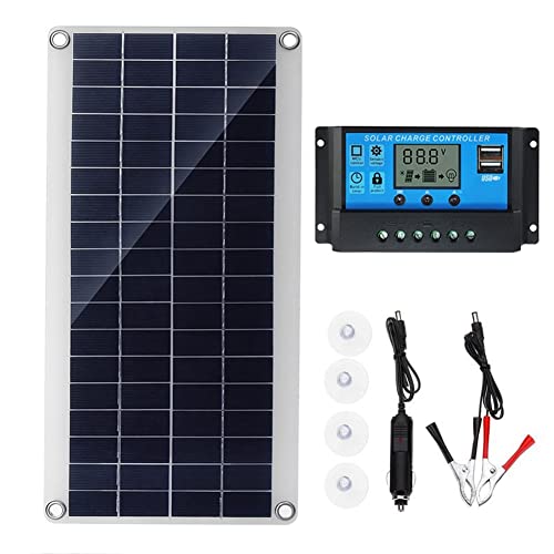 Panneau solaire flexible 30W avec contrôleur 10A pour batterie de camping-car et bateau