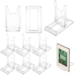ANOTHEEE 6 Set Acrylic Plate Stands, Clear Display Stand Adjustable Clear Acrylic Plastic Display Stands Easel Multifunctional Display Holder for Photos, Place Cards, Phones, Books (11.2x10.5x6cm)