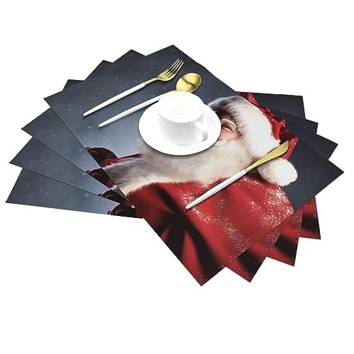 Set de table Père Noël résistant à la chaleur et lavable pour une protection durable