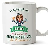 MUGFFINS Tazas Personalizadas para AZAFATA mujer - En Catalán - Propietat de - 11 oz / 330 ml - Regalo Personalizable original y divertido
