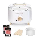 CHARMKEY Waxing Kit for Women with 200g Hard Wax Beads, 10 Applicator Sticks, Wax Warmer with 16.91oz Silicone...