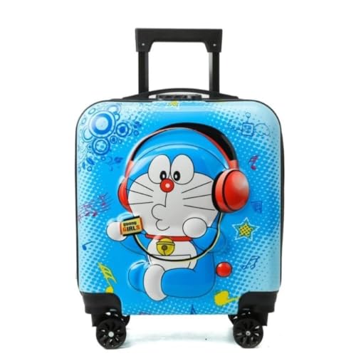 Image of Kids Carry On Luggage with Wheels,18-inch Hard Shell Suitcase Lightweight Toddler Rolling Trolly with Retractable Handle,Durable Hardside Spinner Trolly for Airplane Travel (Sky Blue)