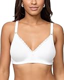 Nur Die Baumwoll Spitzen BH weicher bügelloser Softcup Bra mit nahtlosen, doppellagigen Cups unsichtbar unter der Kleidung Damen, weiß, 95B